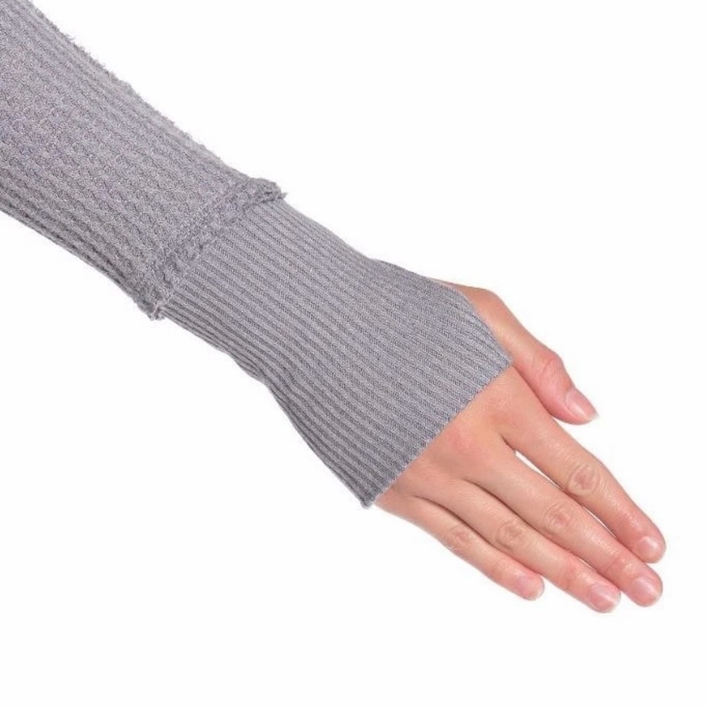 {preloved} Free People North Shore Thermal Tunic Shirt Storm Grey - Picture 2 of 11